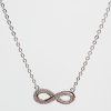 9ct White Gold Cubic Zirconia Stone Infinity Necklace - Image 2